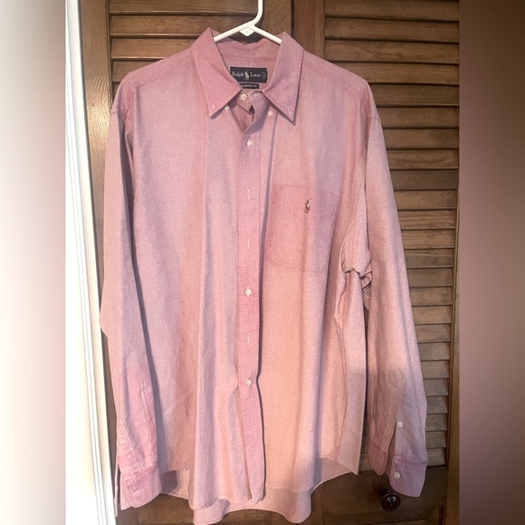 Ralph Lauren Other - Ralph Lauren light red/pink long sleeve custom fit button down shirt size XL